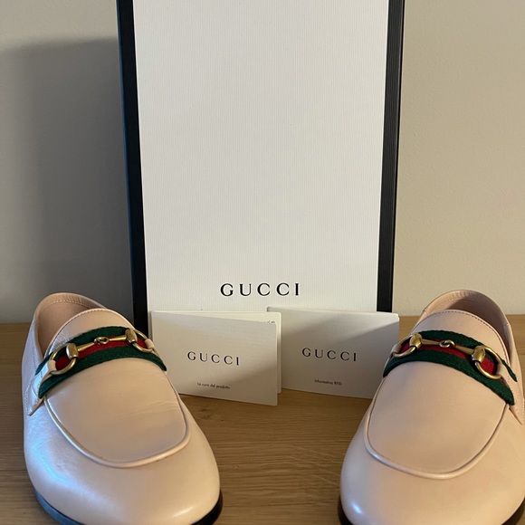 SOLD-NWT Gucci web loafers blush 37 - Picture 4 of 8